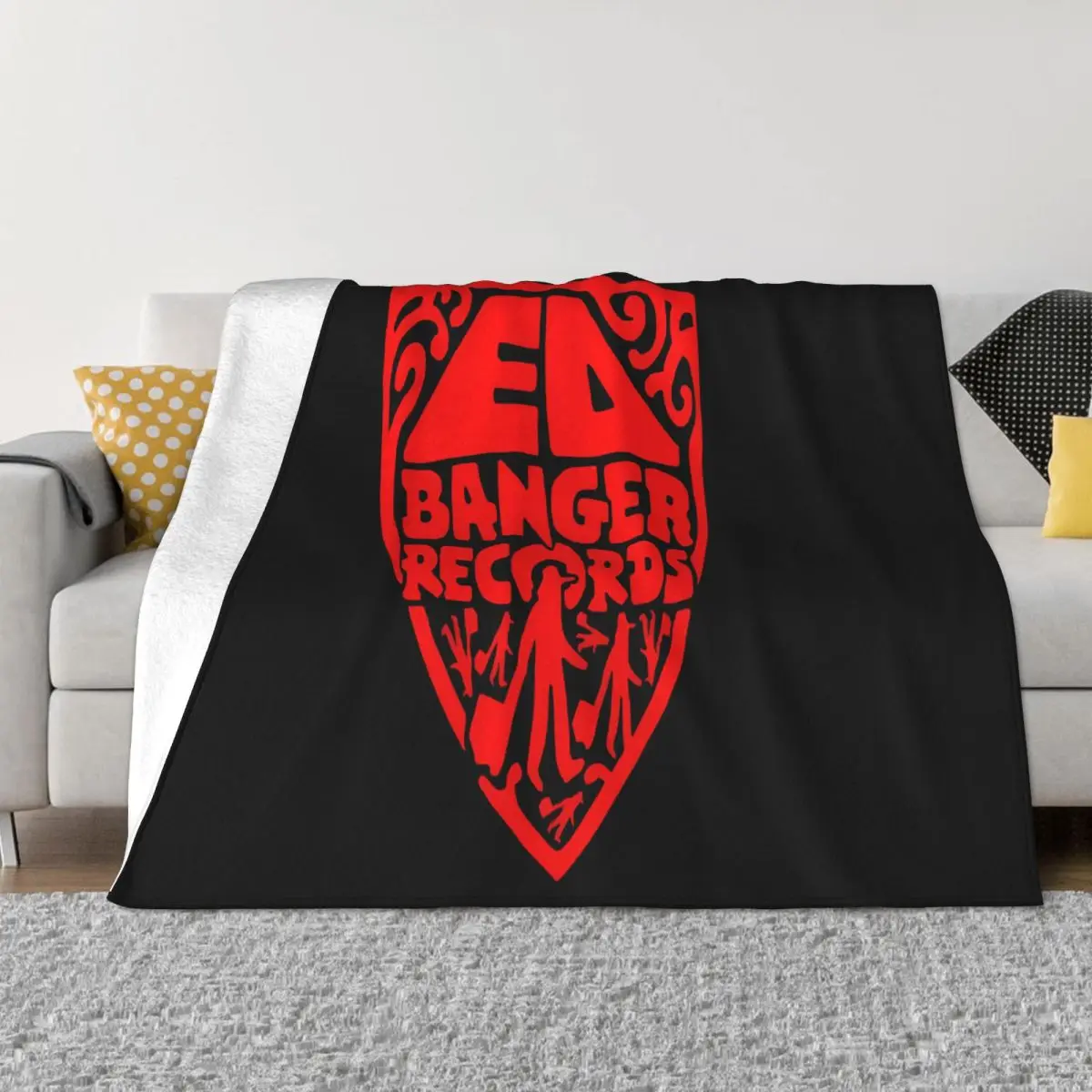 Ed Banger Records-Manta de cama de felpa con logotipo antiguo, colcha para cama, manta de guata fina