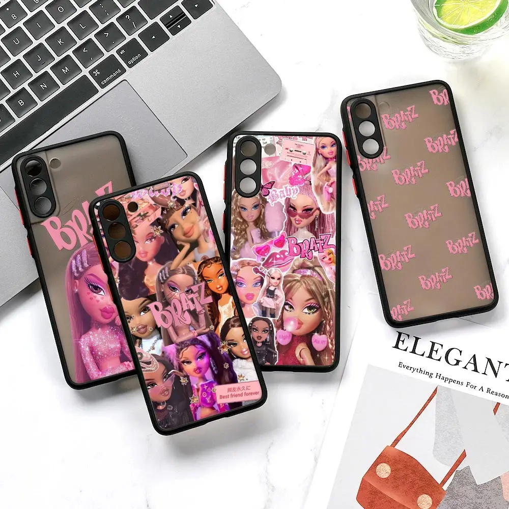 Bratz Doll Cartoon For Samsung S24 Case S21 FE S22 S23 Plus S10 Funda For Galaxy S24 Ultra Cases S9 Shockproof Matte Phone Cover