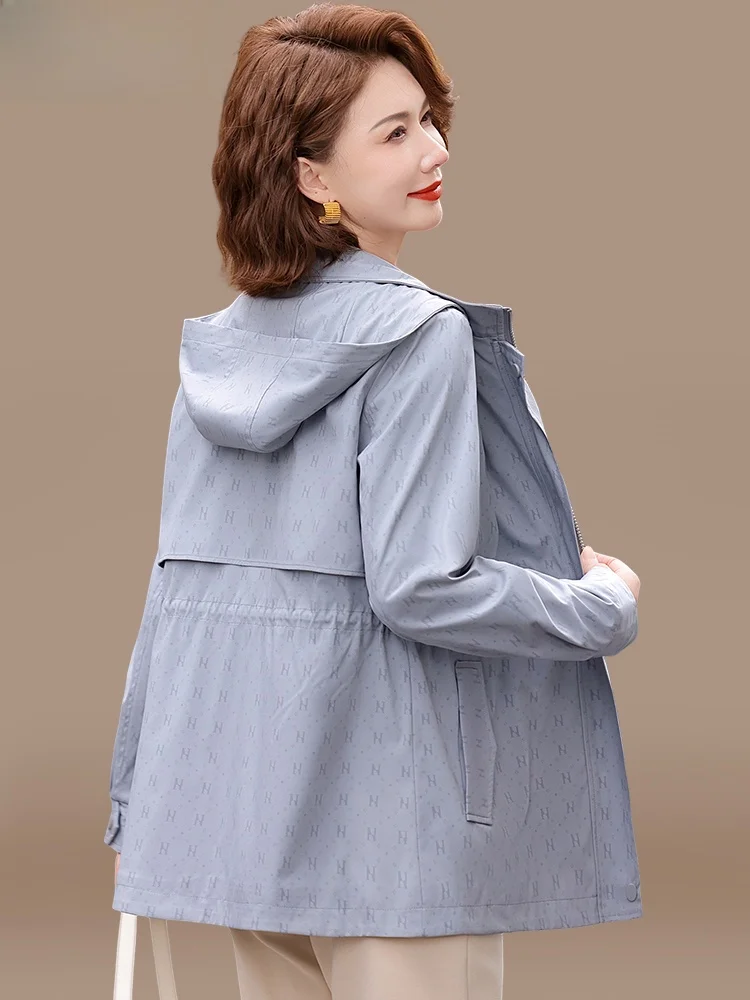 

Женское осеннее пальто средней длины Ele: модная свободная куртка с капюшоном в корейском стиле HYR для повседневной носки