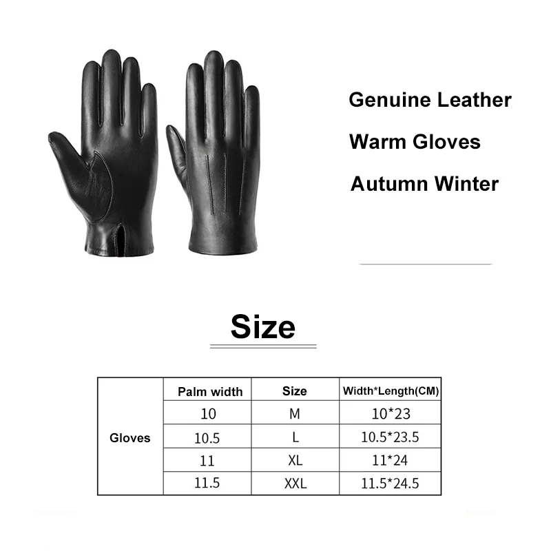 2023 New Sheepskin Gloves for Men Genuine Leather Touch Screen Male's Mittens Winter Warm Full Finger Handschuhe Driving Riding
