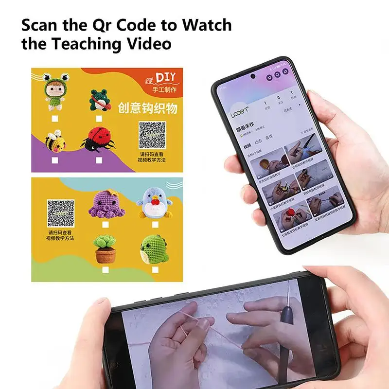 Beginners Crochet Kit Crochet Animal Kit With Yarn Step-by-Step Instructions Video Crochet Starterr Kit For Beginner DIY Craft