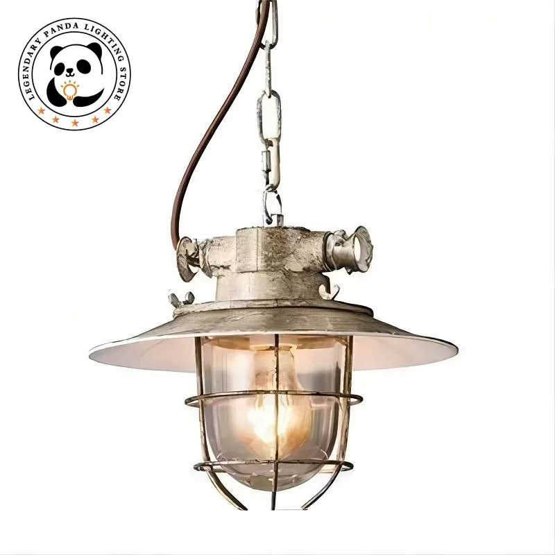 Retro Industrial Style Pendant Lights Metallic Luster Creative  Ceiling Chandelier LOFT Restaurant Bar Cafe LED Art Lamp Fixture