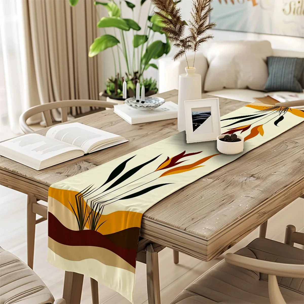 

Скатерть с принтом, минималистичный цветочный мотив, скатерть в абстрактном стиле, идеально подходит для кухни, столовой, журнального столика, приставных столиков, праздника H