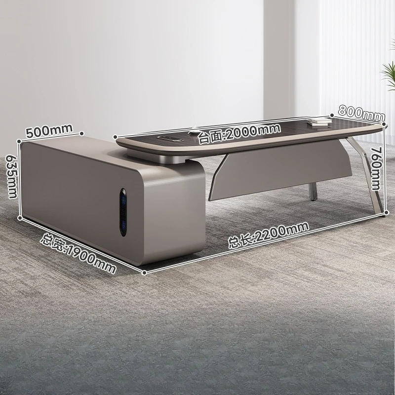 For Executive Office Desk and Chair Set Modern L Shaped  with Storage Senior Manager Workstation Furniture Combo