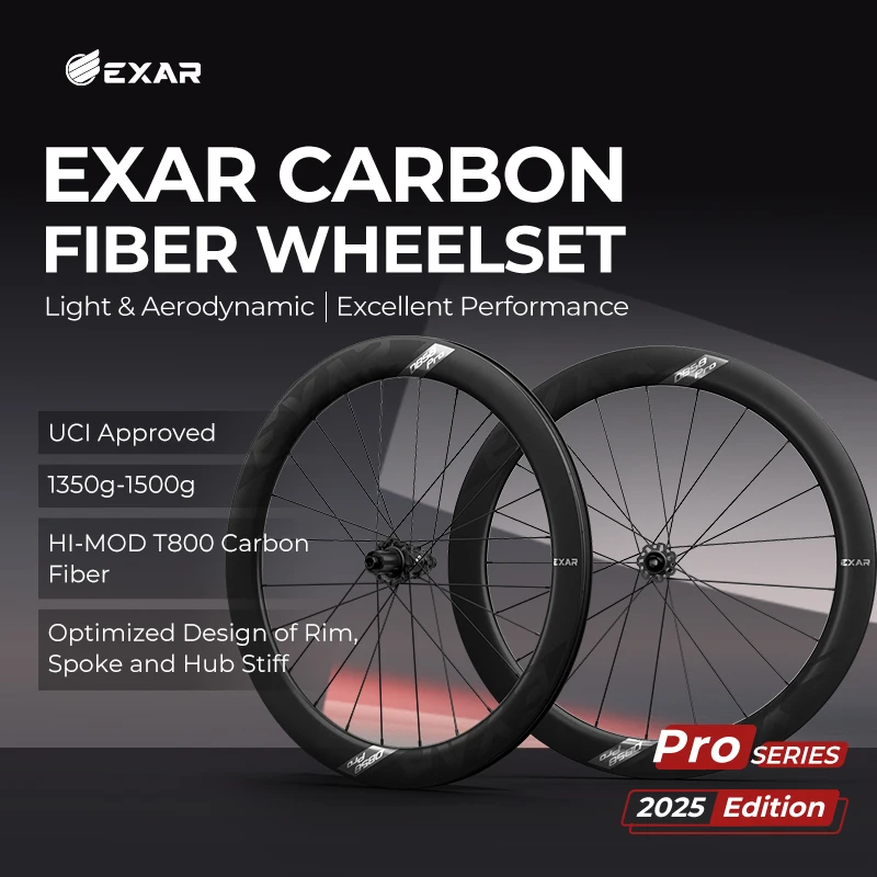 EXAR Carbon Fiber Wheelset Ultra Series Integral Front Rear Wheels Inertia Stability Ceramic Bearing Flat Engagement Ratchet