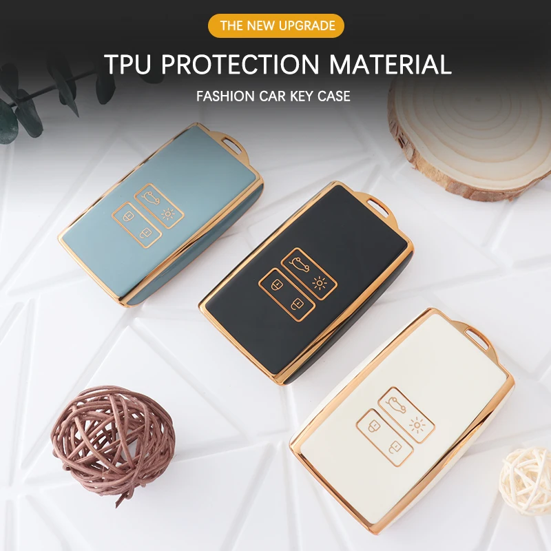 Soft TPU Car Key Case Cover for Renault Koleos Kadjar Megane Talisman Captur Espace Clio Scenic 4 Button Keyless Protector Shell