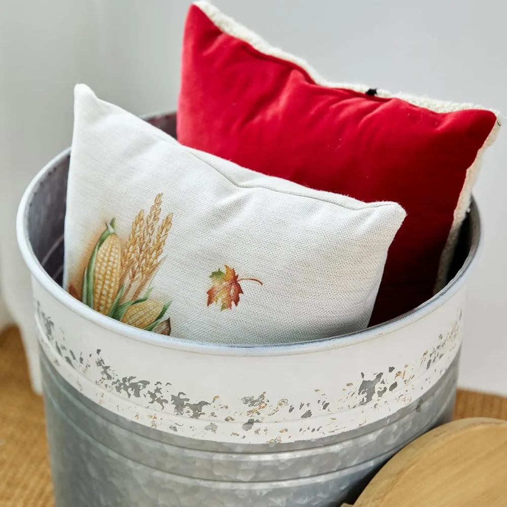 Mesas de nidificação de metal estilo fazenda, mesa de centro redonda Duo com armazenamento para sala de estar