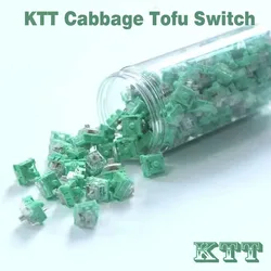 KTT White jade and jadeite Switch Linear 45g MX switch for mechanical keyboard Factory Lubed POM RGB 3pin Cabbage Tofu