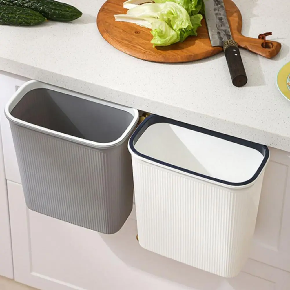 Wall Mounted Hanging Trash Bin for Kitchen Bathroom Cabinet Door Garbage Cans Cabinet Storage Bucket Dustbin Toilet Paper Basket