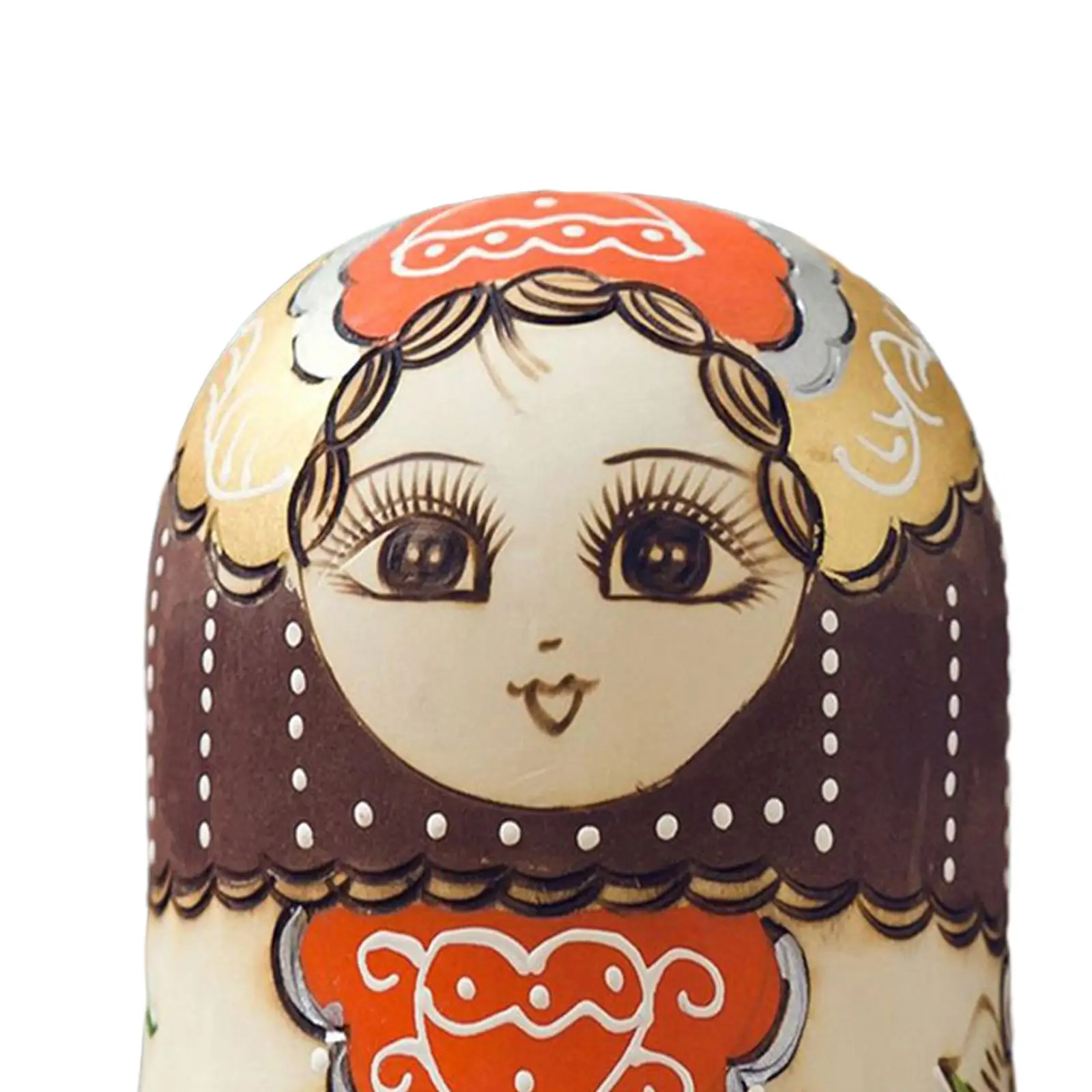 Girl Nesting Dolls Russian Stacking Toy 10Pcs Wood Matryoshka Birthday Gift Multipurpose Child Room Decoration Handmade Popular