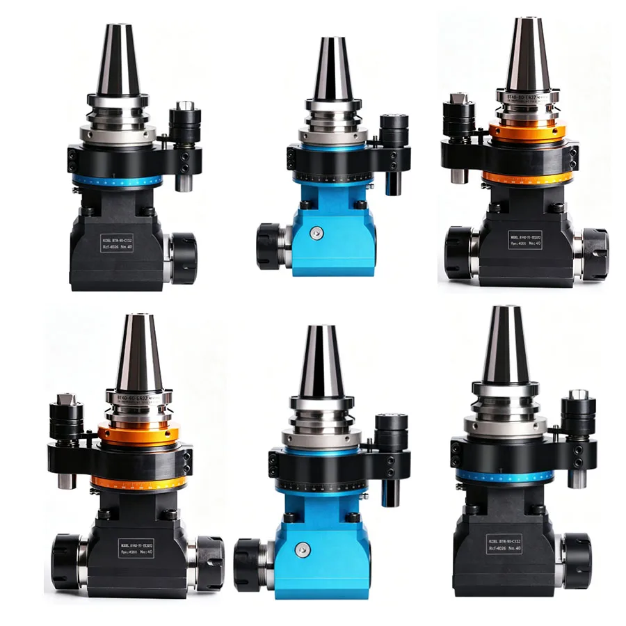 90° Right‑Angle Milling Head High Precision Vibration Resistant Single & Double Output BT30 BT40 BT50 CNC Side Milling Head