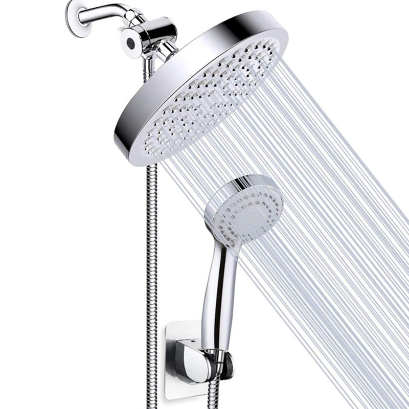 Shower Heads, High Pressure Rainfall And Handheld Shower Head Combo, 3 Mode Detachable Dual Shower Head For Bath