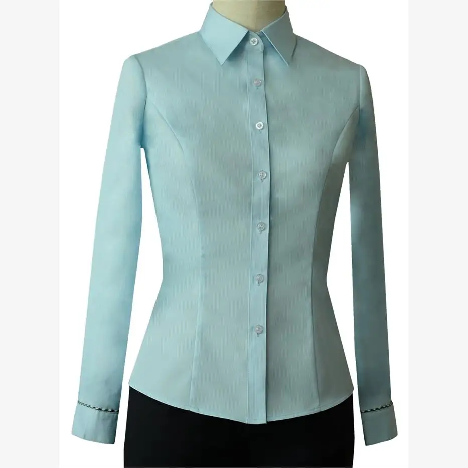 

Новая женская офисная рубашка с длинным рукавом 2019 года, униформа для почтовых служб, рабочая одежда, хлопок/полиэстер, приталенный крой, стиль для поездок на работу