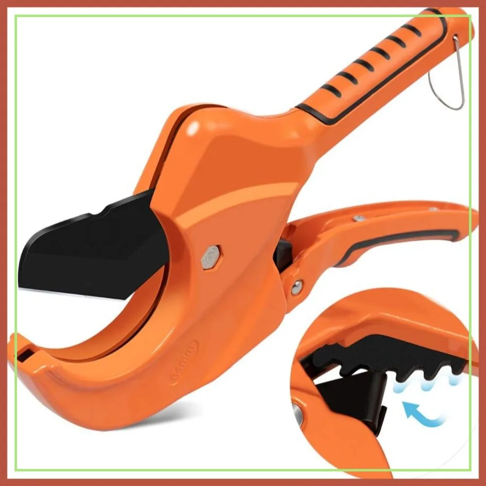 

Ratchet PVC Pipe Cutter, Cuts up to 2-1/2" PEX, PVC, PPR, Plastic Hoses, Sharp SK5 Blade, for Home Repairs & Plumbers
