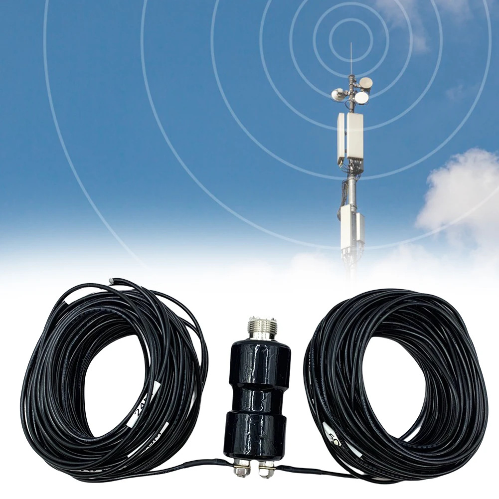 Antenna dipolo orizzontale HF 5-50 MHz Antenna a onde corte per radioamatori Antenna a banda larga alimentata per la comunicazione radio