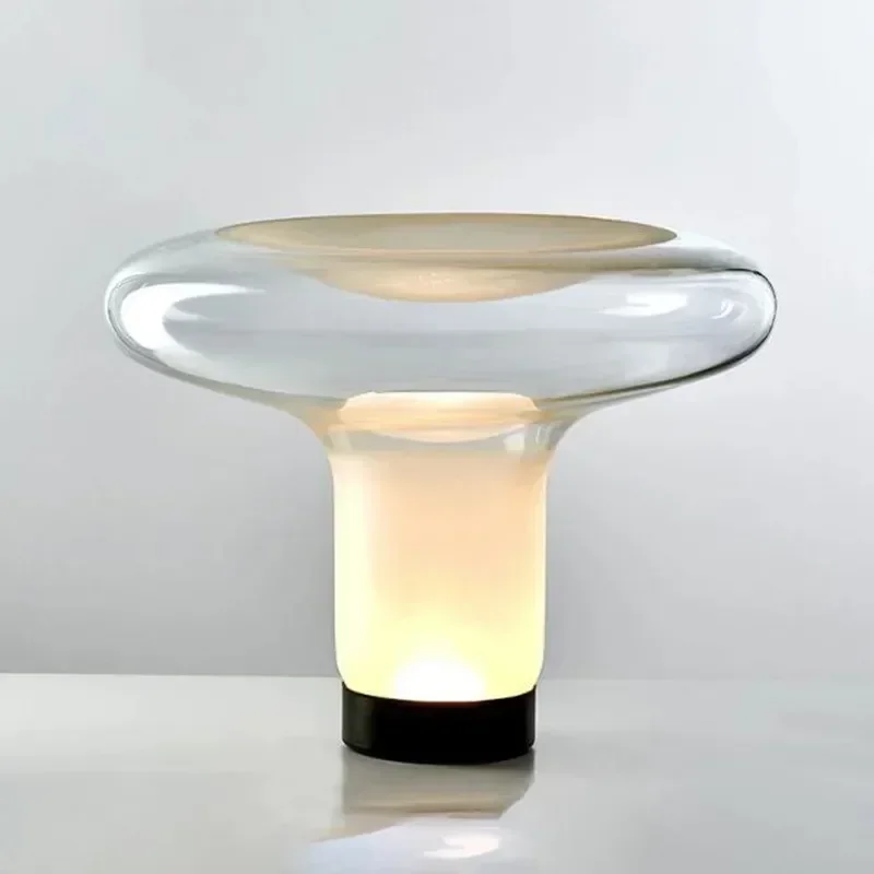 

French Cream Style Modern Simple Jellyfish Glass Mushroom Bedside Table Lamp Home Decoration Creative Led Reading Bedside Lamps