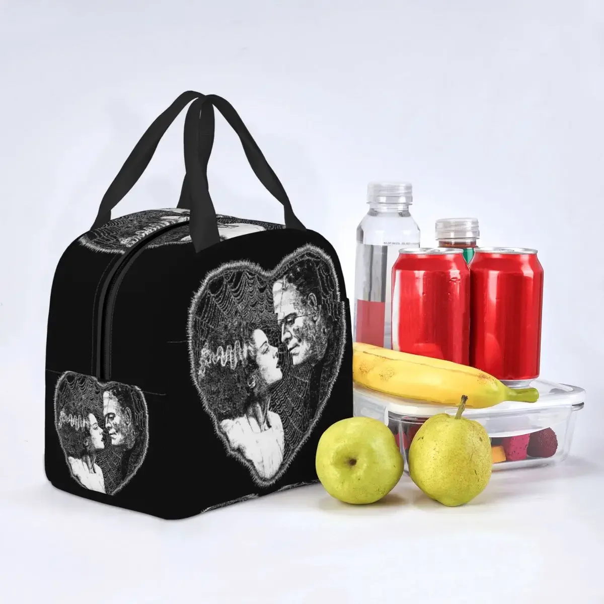 Bride Of Frankenstein Lunch Box for Women Waterproof Halloween Horror Film Cooler Thermal Food Insulated Lunch Bag Picnic Bags