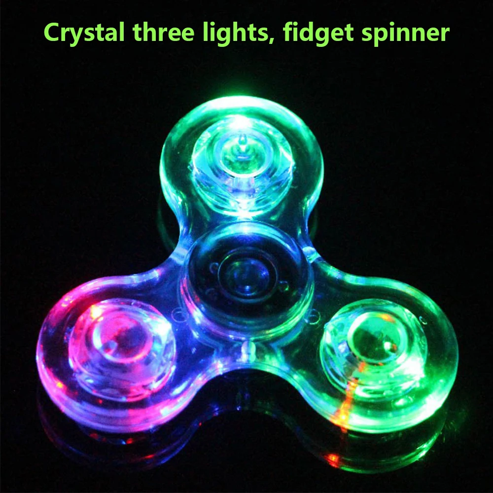 Luminous LED light Fidget Spinner Hand Top Spinners Glow in Dark Light EDC Figet Spiner Finger Stress Relief Toys