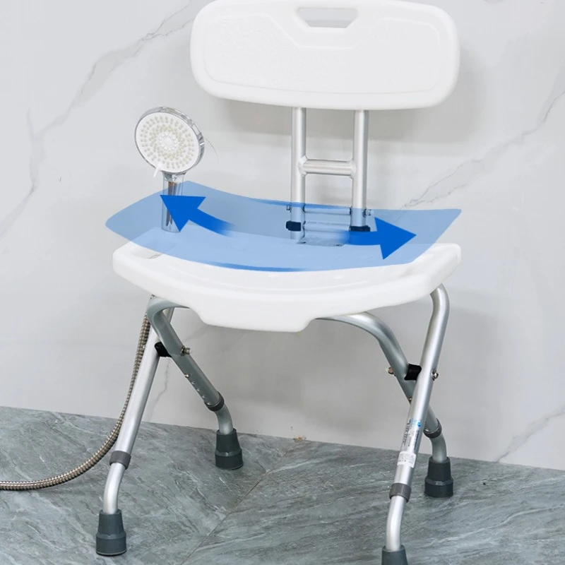 Foldable Shower Chair with Backrest- Adjustable Pregnancy Bath Stool