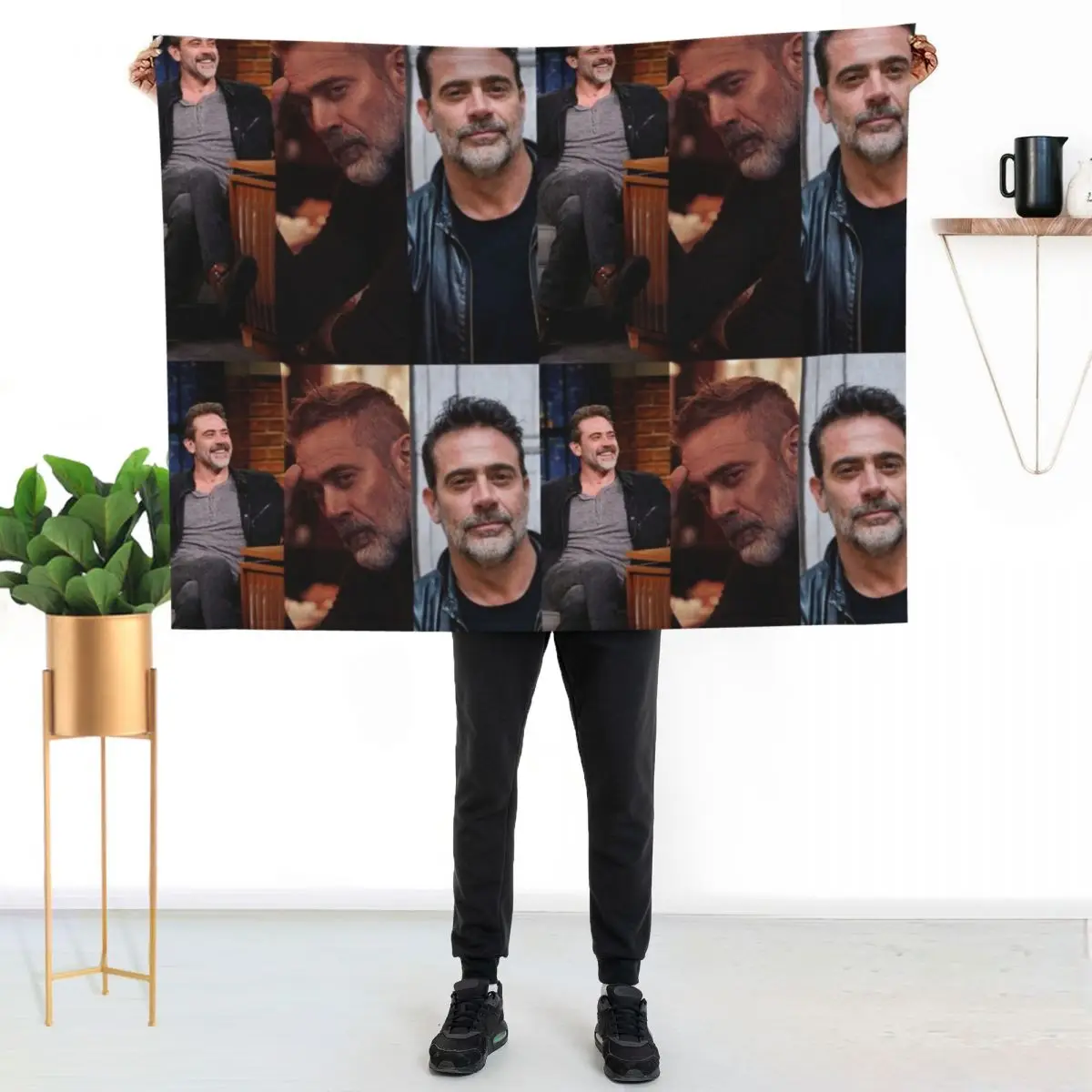 Collage Jeffrey Dean Morgan Throw Blanket Beach cosplay anime Shaggy Nap anime Stuffeds Blankets