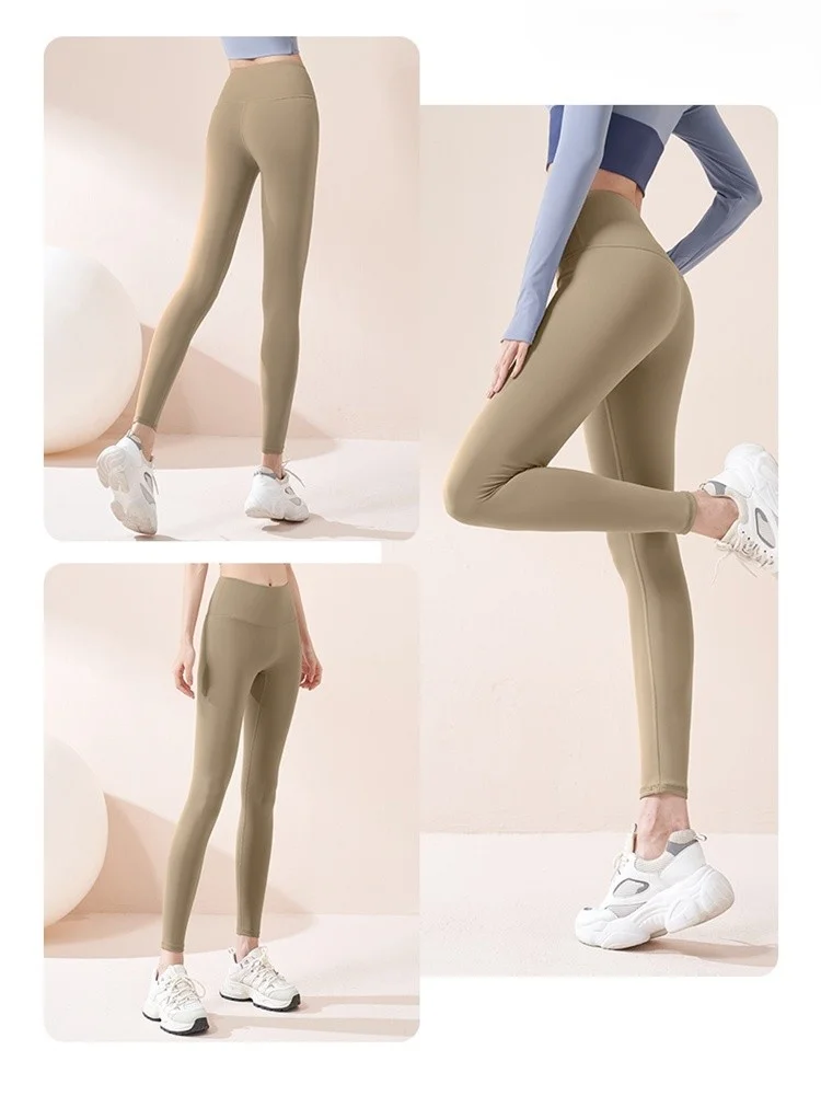 Pantaloni da yoga Palestra Donna Maglia senza cuciture Fitness Glutei pesca Flare Vita Controllo OL Booty Sollevamento Abbigliamento sportivo Vibrazione in pile invernale