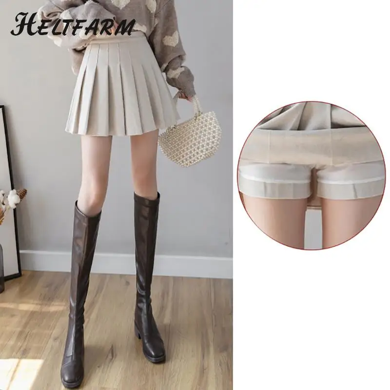 

Women's New A-line Skirt High Waist Autumn And Winter College Style Tweed Pleated Umbrella Skirt