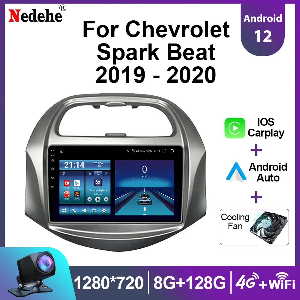 

Автомобильный радиоприемник 8G 256G Android 13 Carplay для Chevrolet Spark Baic Beat Daewoo Matiz 2018 - 2022 мультимедийный плеер GPS головное устройство WIFI