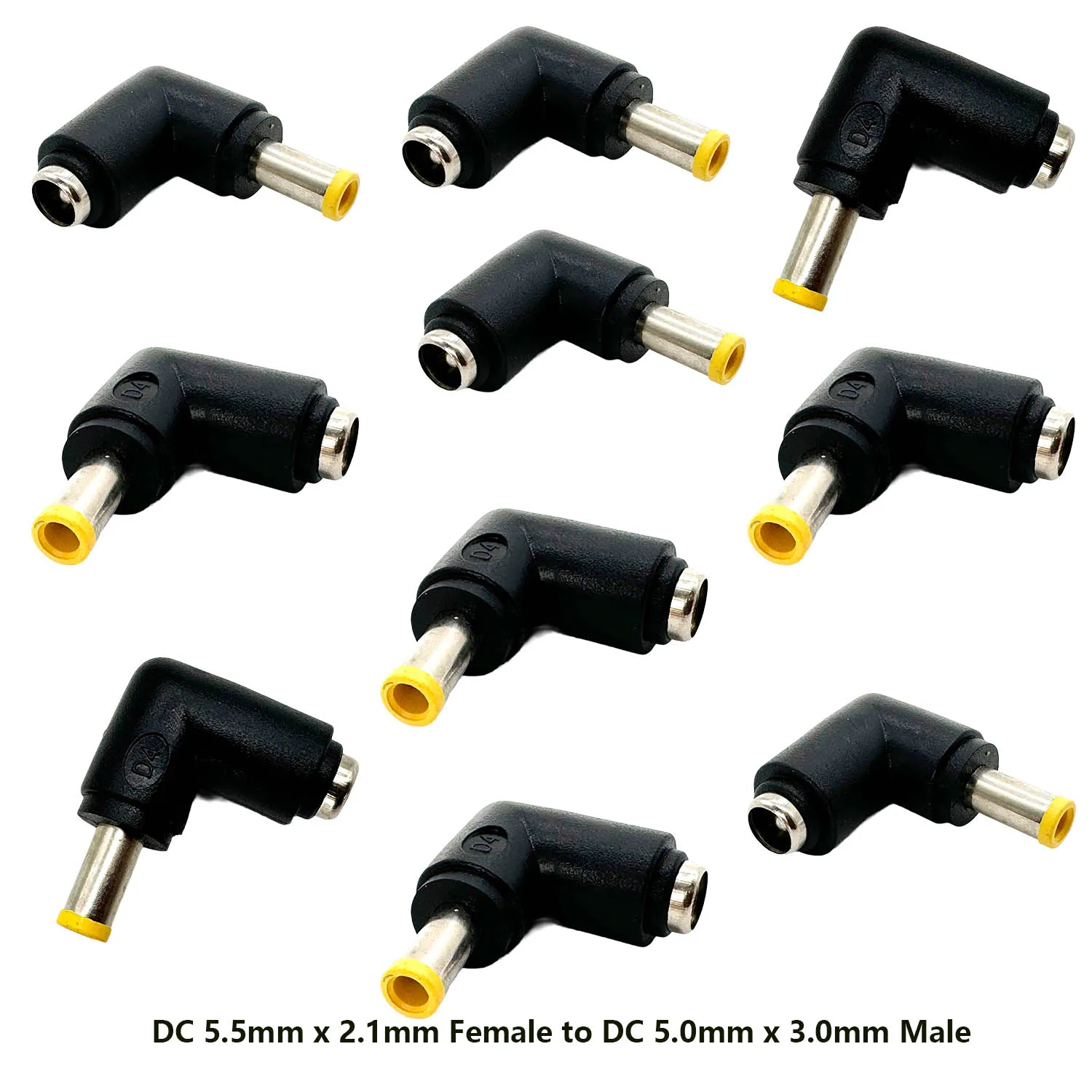 

100pcs DC Power 5.5mm x 2.1mm Female Jack To 5.0mm x 3.0mm Male with Pin Right Angle Power Adapter Connector Converter