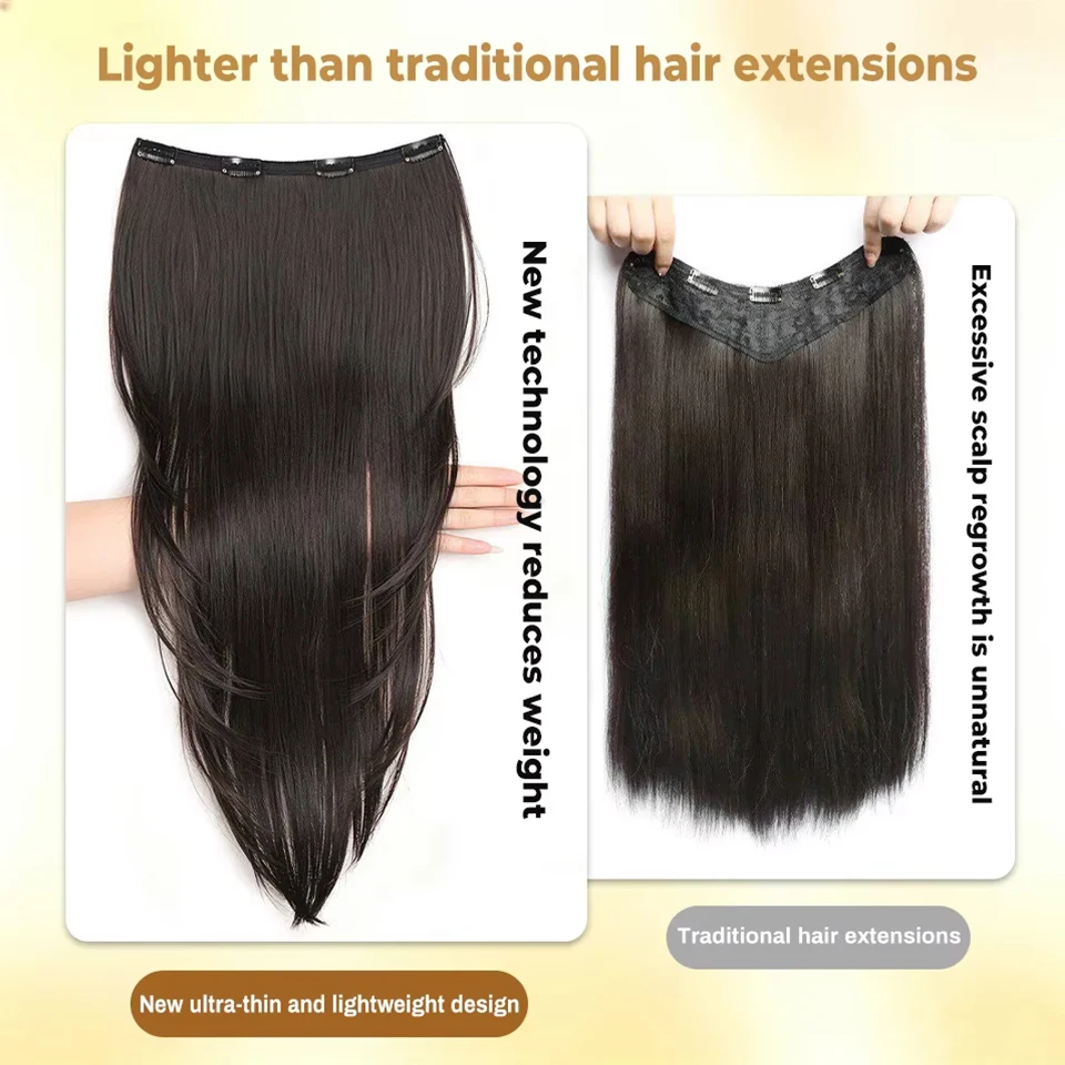 Synthetic High-layer Inward Curl Wig Extensions One-Piece Ultra-thin Invisible Hair Extension For Girl Party Halloween Christmas