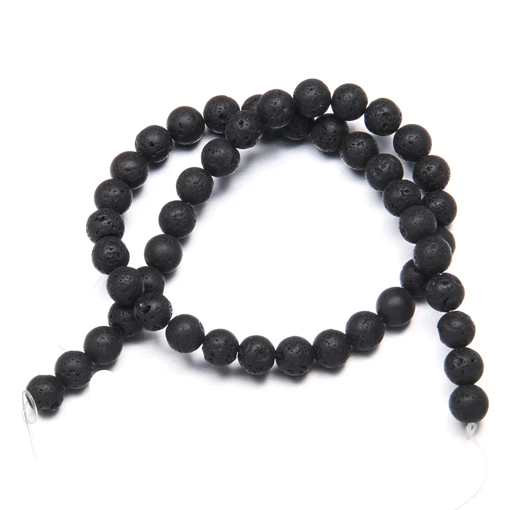 Natural Stone Lava Volcanic Stone Beaded Round shape Loose Spacer Bead for Jewelry Making DIY Bracelet Necklace Accessories