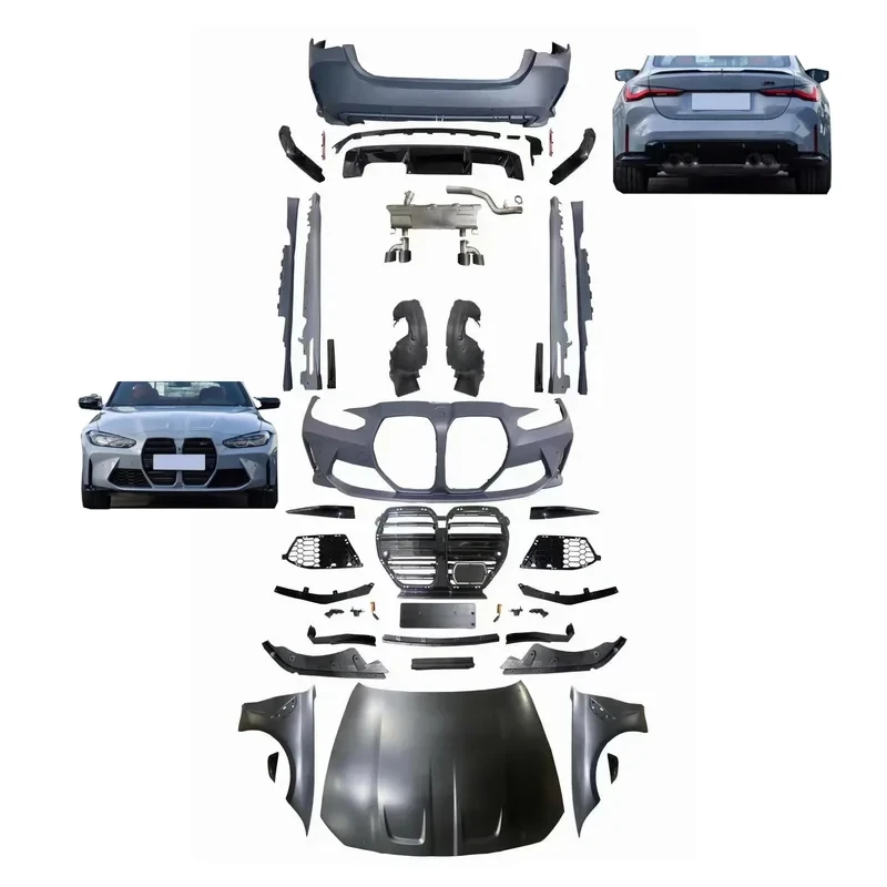 G22 M4 Wide Body Kit 4 Series G22 G23 Upgr M4 Style Car Bumpers 1:1 M4 Front Bumper Rear Bumper Exhaust Fenders G22 Bodykit