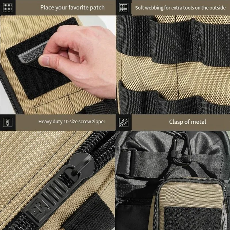 Heavy Duty Small Tool Bag Pouch Portable Utility Organizer Case Perfect for EDC, Motorcycle, Road Bike, Electricians-A07G view 3