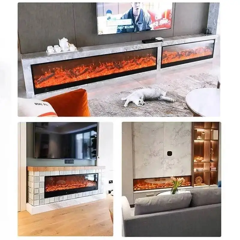 Fake Fire TV Fireplace Home Living Room Indoor Decorative Cabinet Fireplaces Embedded Simulated Flame Heater i