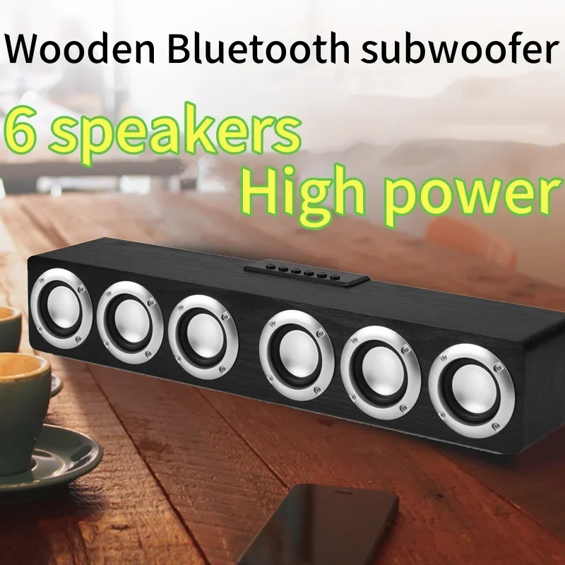 

20W Home theater portable column Bluetooth Speaker Wireless wood speakers Alarm Clock Radio subwoofer Soundbar Computer speakers