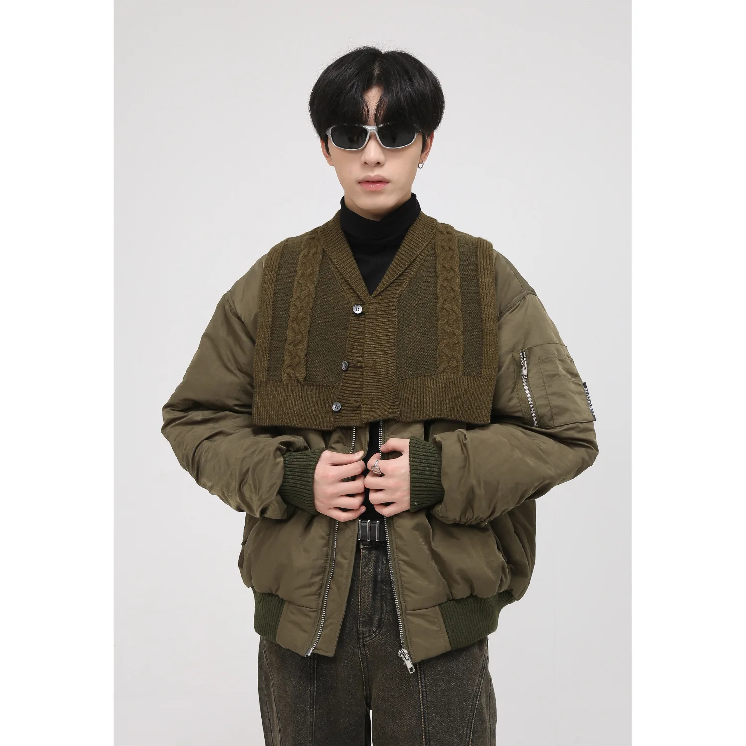 Harajuku Retro Parkas Jacket Men Casual Patchwork Embroidery Korean Fashion Jackets Couple Winter Cotton Outwear Coat Streetwear