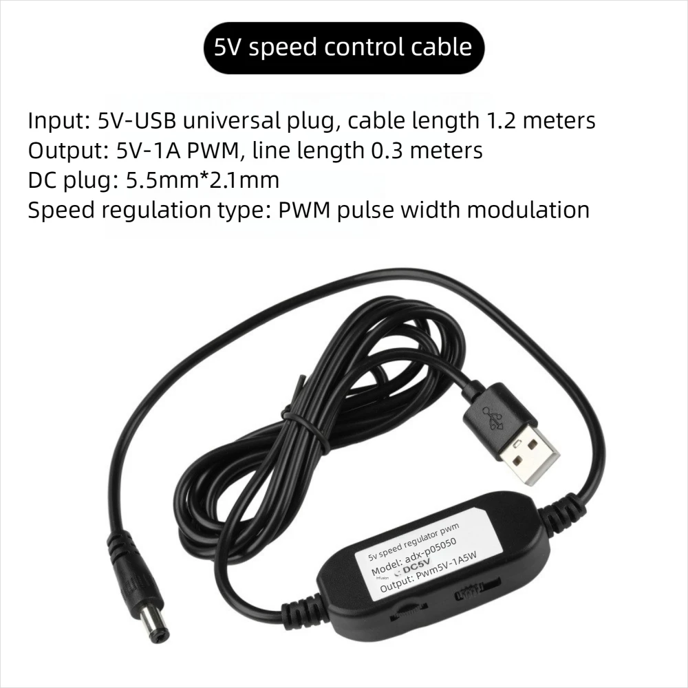DC5V to 5V/12V Motor Speed Regulator Motor Speed Controller Forward+Reverse Switch Adjust Speed USB Driver Cable with Indicator