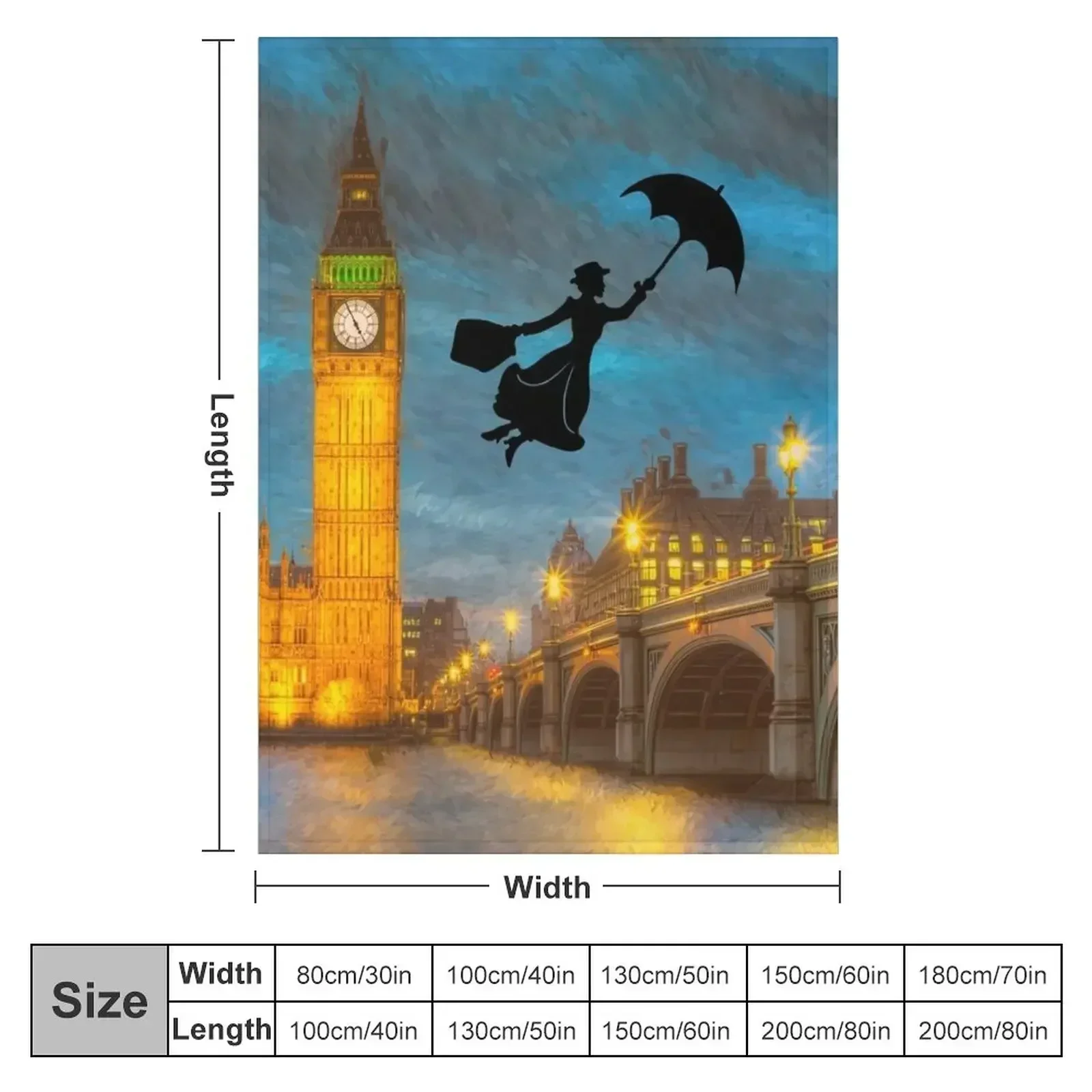 Magical Nanny Over London Throw Blanket Sofas Single Polar Luxury Thicken Blankets