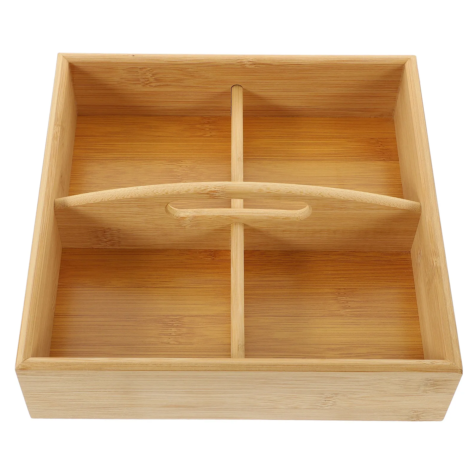 

Wooden 4-Compartment Dry Fruit Case Snack Serving Tray Food Storage Box Candy Nut Holder Party Dessert Display