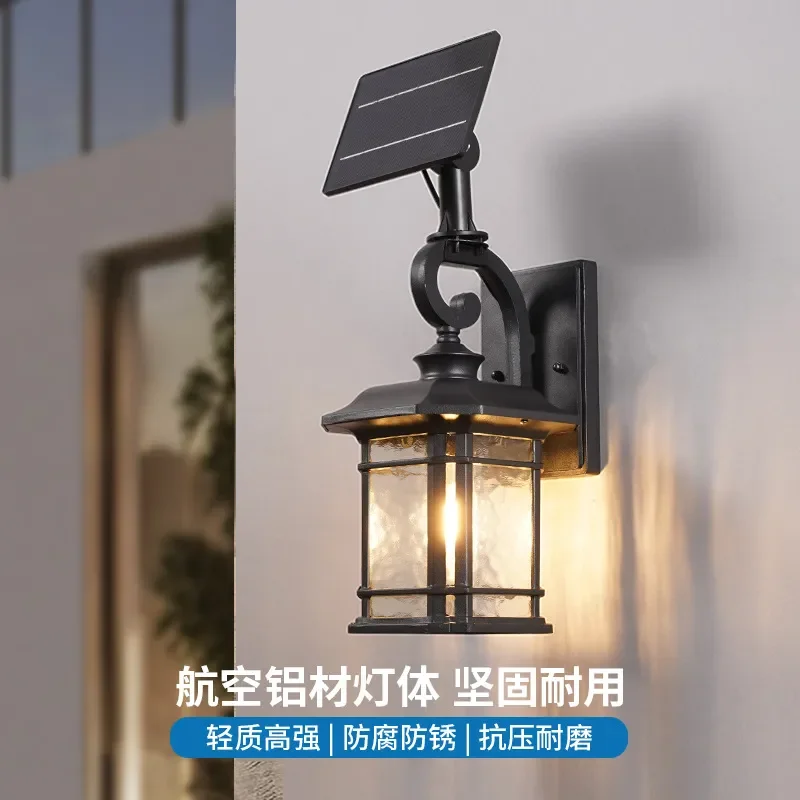 Modern Solar Wall Lamp Outdoor Waterproof LED Induction Light for Villa Garden Pathway New Chinese Style Decorative Strip