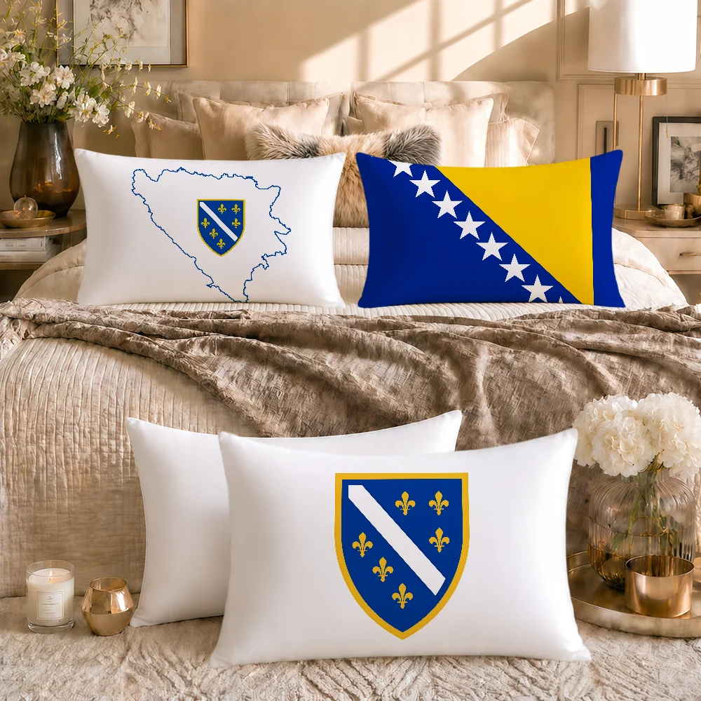 Bosnia and Herzegovina 1992-1998 Flags soft Rectangle Pillowcover Home Sofa living Room Decor Dorm bed hogar Pillowcase gift