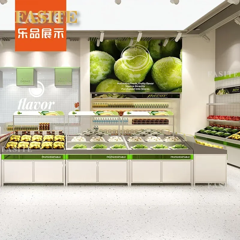 For Supermarket Multi Layer Fruit Shelf Display Rack Commercial Store Stand Heavy Duty Metal Organizer for Grocery Retail