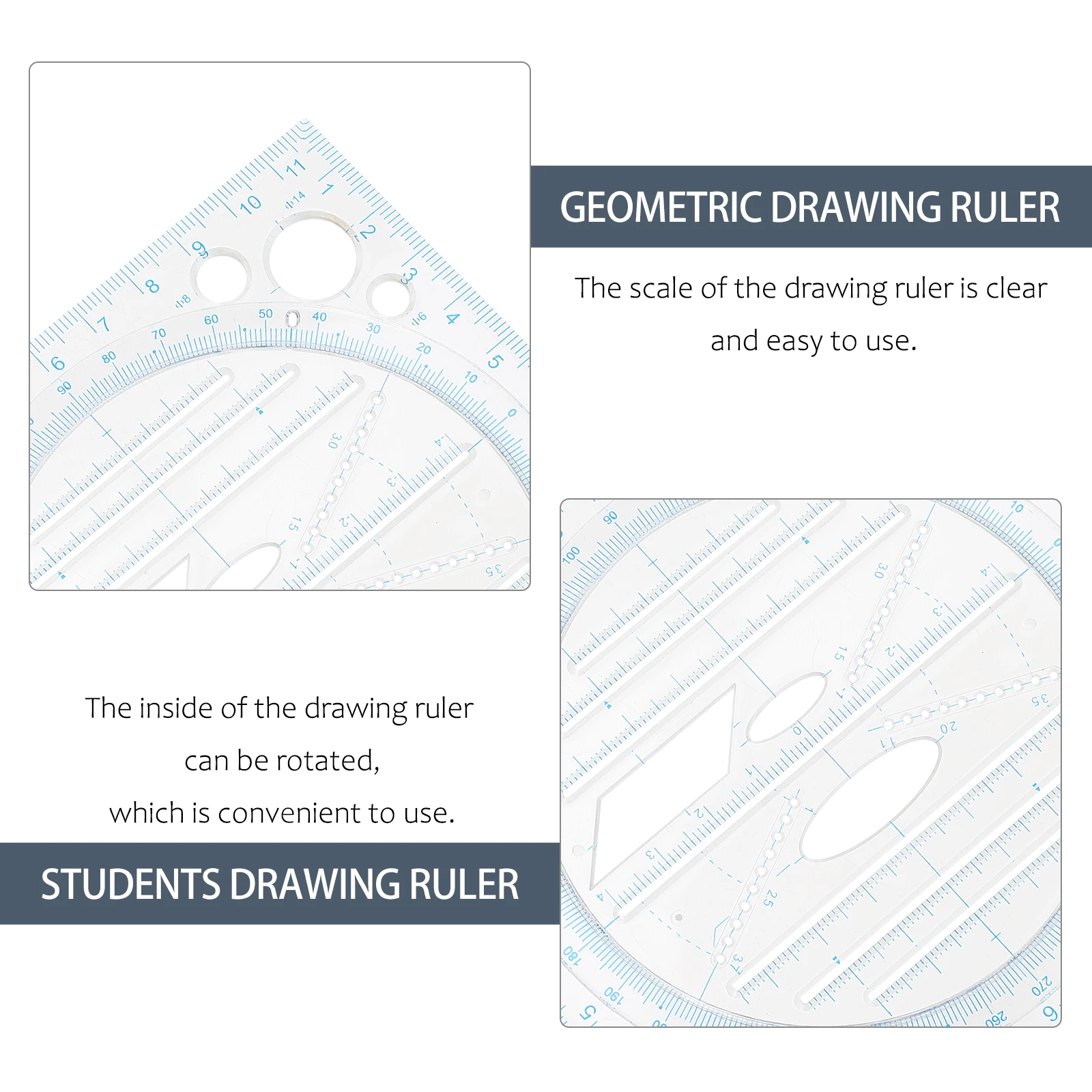 

Multifunction Protractor Drawing Template Measuring Tool For School Plastic Students Drawing Stationery Geometric Ruler Student