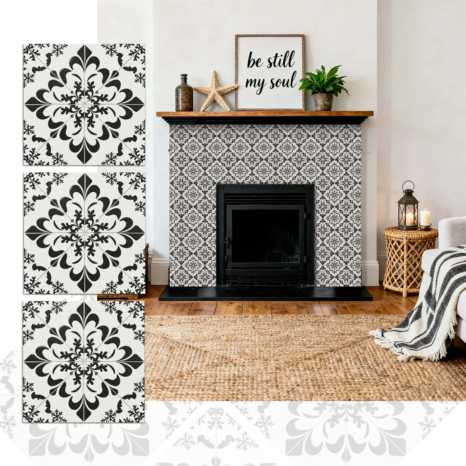 36 feuilles de papier peint autocollant floral vintage imperméable à l'eau et à l'huile, cuisine salle de bain Home Decor