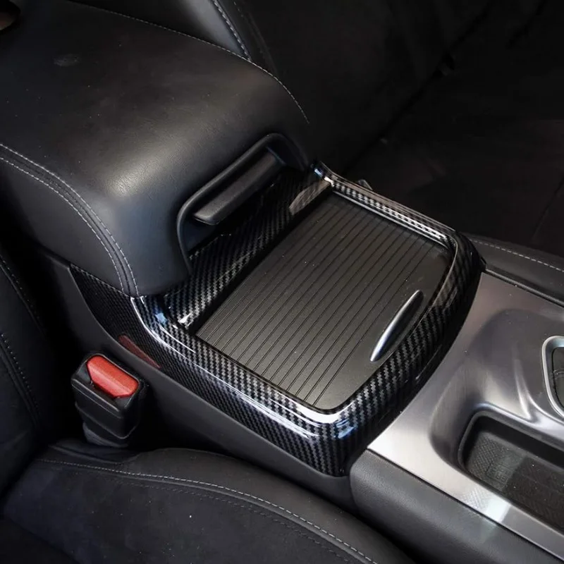 

Red Carbon Fiber Cup Holder Cover Trim Decor Sticker for Dodge for Charger 2015-2021/for Chrysler 300 2015-2021