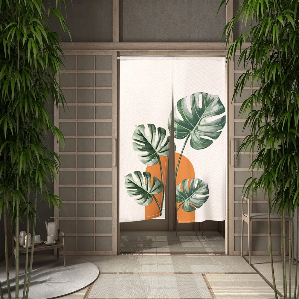 Japanese Door Curtain Partition Kitchen Doorway Decorative Plant Simple Sense Style Drapes Cafe Restaurant Decor Noren Customize