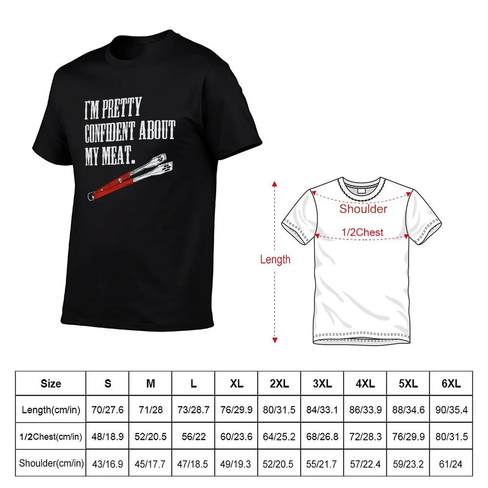 BBQ - Meat Confidence T-Shirt t shirts for man graphic tees man t shirt designer t shirt man casual T-shirt