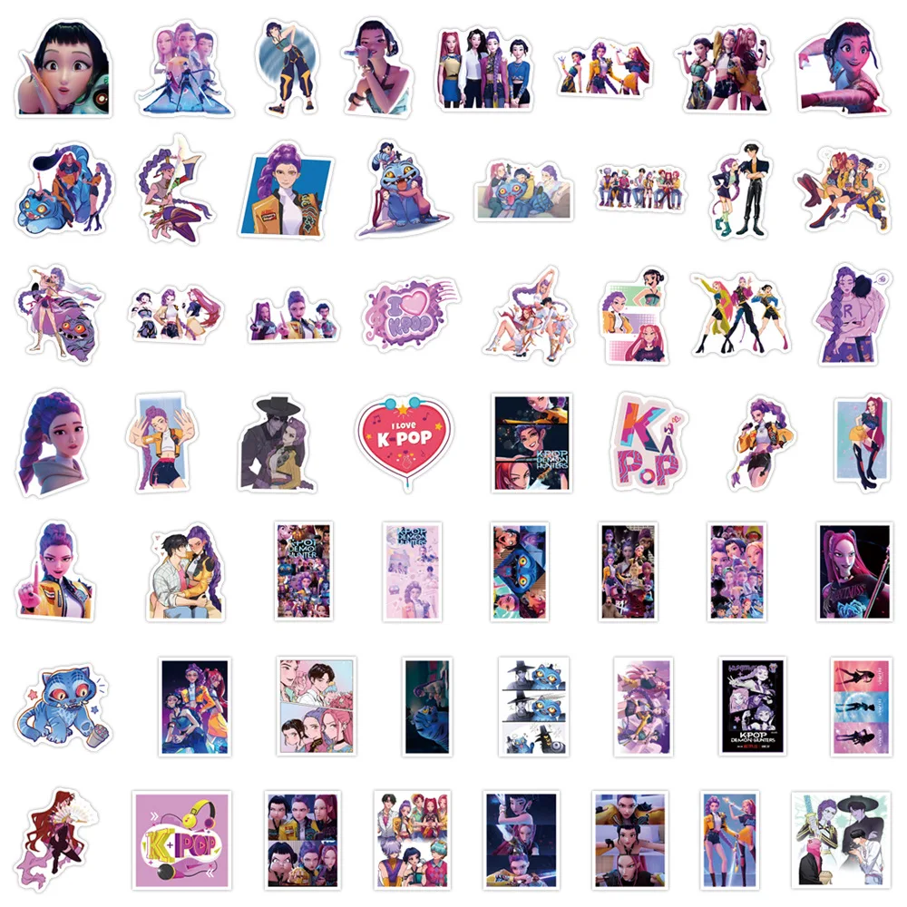 55/110 peças de Adesivos de Anime K-Pop, Adesivos de Desenhos Animados, Decalques de Filmes, DIY para Laptop, Carro, Bicicleta, Decoração de Grafite, 