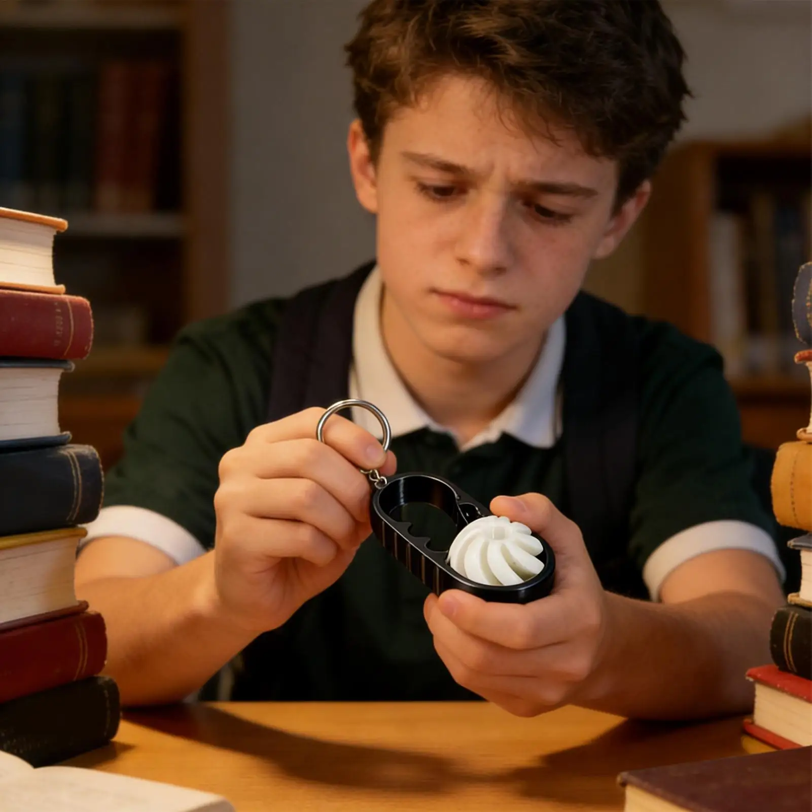 

Key Chain Fidget 3D Printed Rotating Double Spiral Keyring Keychain Fidget Toy For Souvenir Backpack Women Men Kids Adults