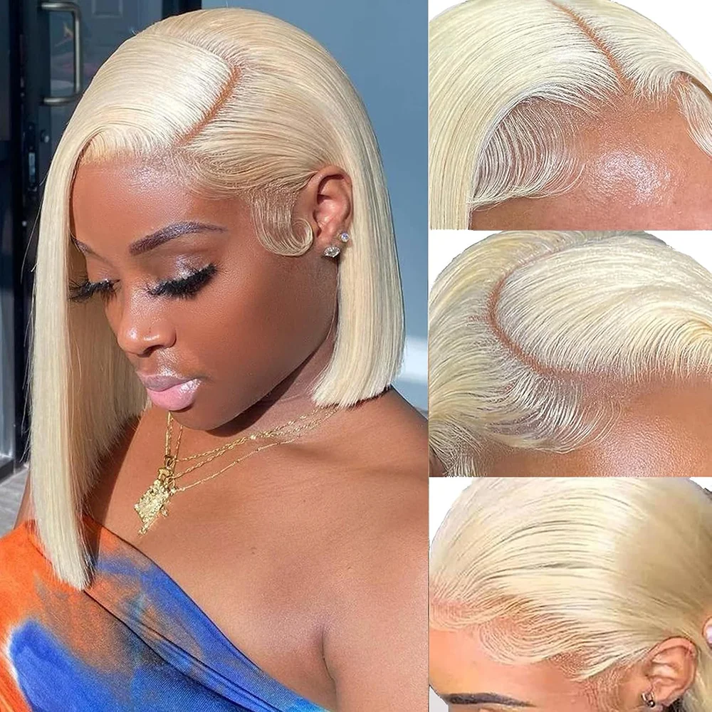 Bob Wig 613 Lace Front Wig Blonde Wig Human Hair Straight Frontal Wigs 13X4 Bob Lace Front Wigs Short Bob Wigs for Black Women