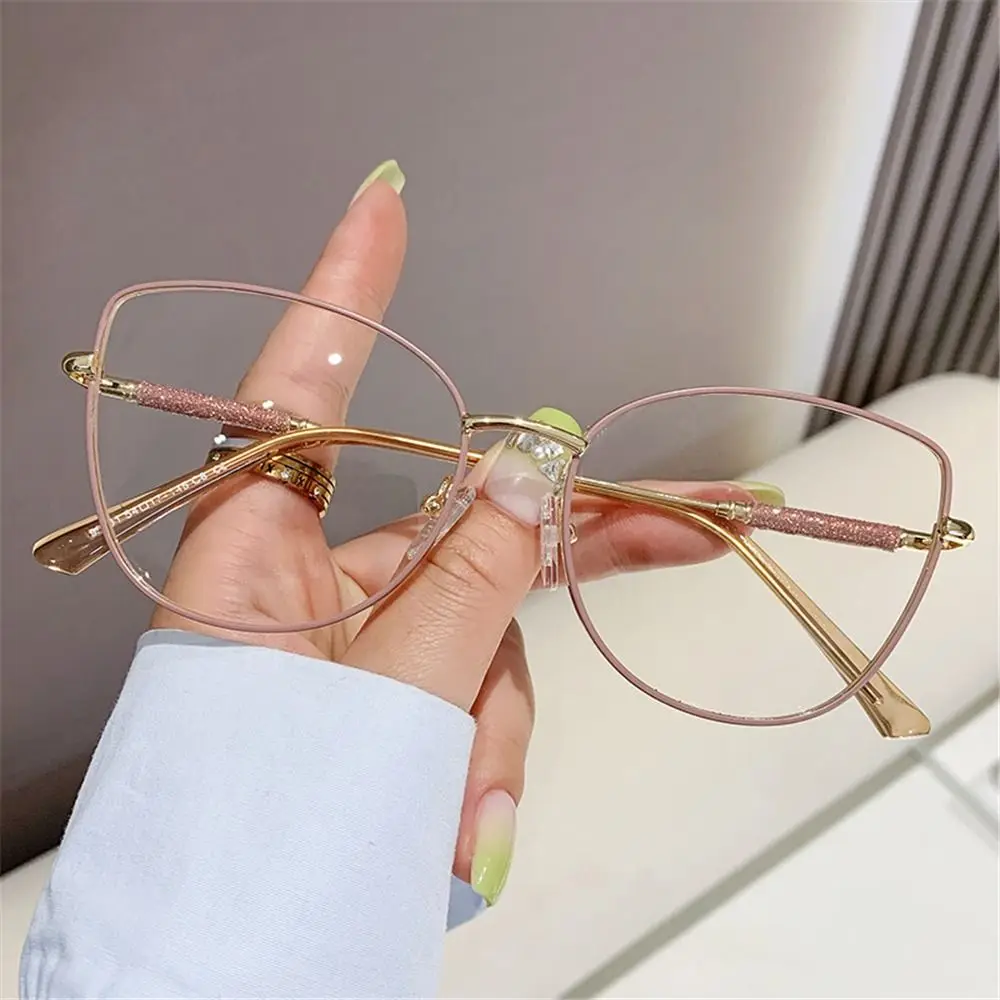 Mode Vintage Cat Eye Computer Brille Frauen Anti Blaulicht Brille Metallrahmen optische Brille trend ige Büro brille